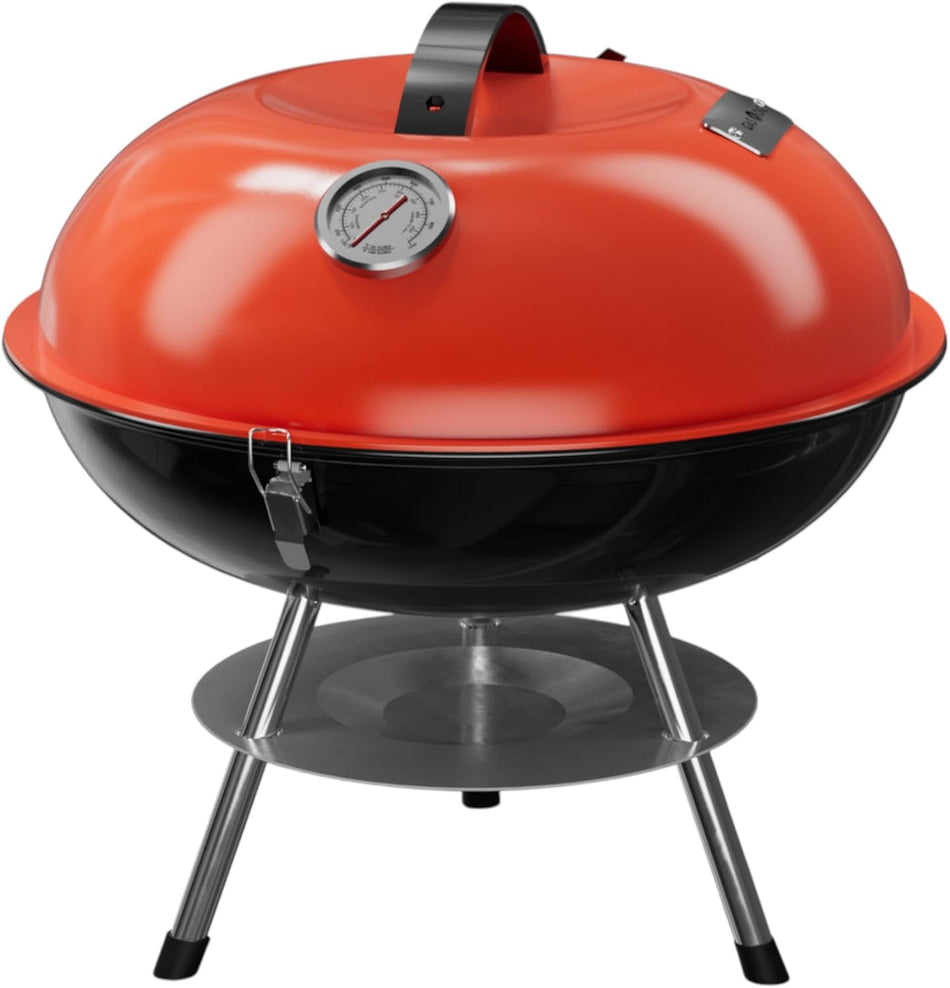 Gas One – 14-inch Portable Barbecue Grill with 3-Point Locking Lid for Heat Preservation – Dual Venting System – Small Charcoal Grill for Backyard, Camping, Boat